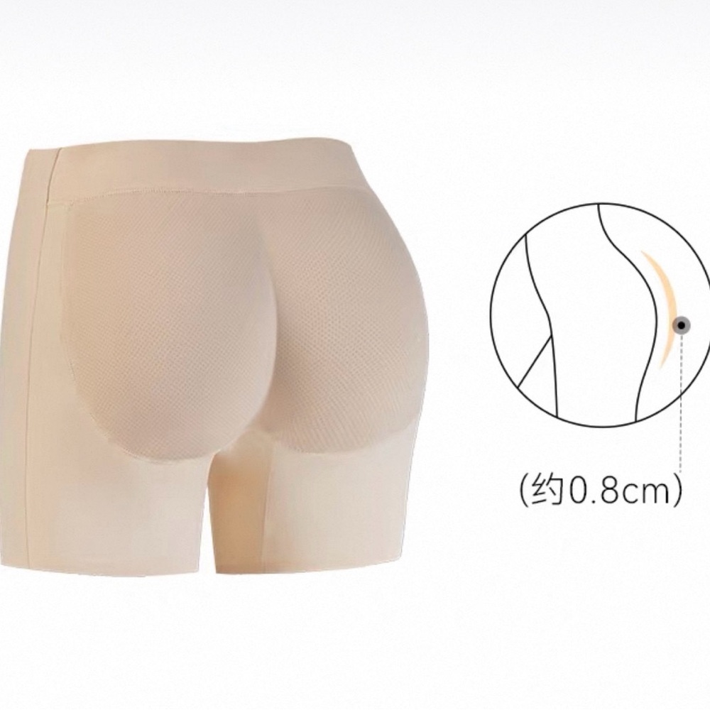 NEW Seamless Silky Spandex Butt Pads Shape Wear Shorts, Size Waist 23-24in